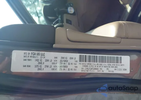 2015 Jeep Grand Cherokee Overland из США, поврежденный, VIN 1C4RJFCG0FC698603